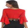 JL&RC Belly Dance Hip Scarf Sexy Tassel Round Sequin Waist Chain Indian Dance Training Dress Set Waist Scarf (Red,XL), X-Large view 2