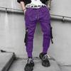 XYXIONGMAO Men's Jogger Techwear Pants Hip Hop Goth Streetwear Harem Sweat Tactical Track Multi Pocket Black Joggers Cargo Cool Baggy Pants (Purple,L) view 2