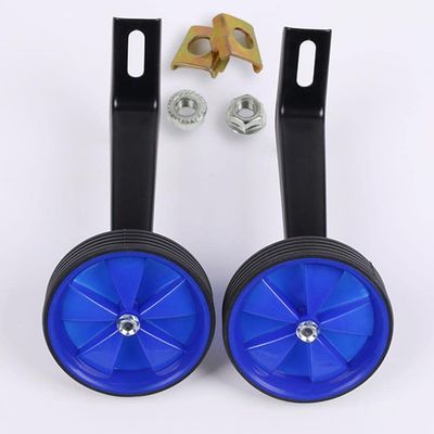 DubMag castor wheelsfixed castors 1 Pair,Wear-resistant Rubber Wheels,widened Steel Brackets,adjustable Height,for 12 14 16 18 20 Inch Kids Bicycle (Color : Blue, Size : 18 inches)