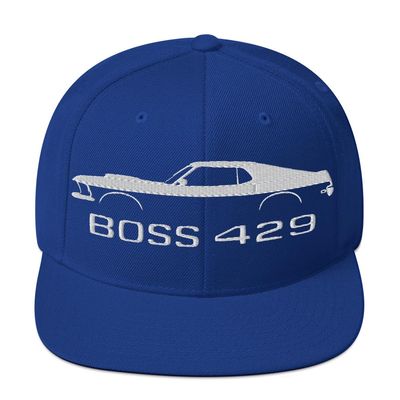 1969 Boss 429 Stang Rare Muscle Car Owners Drivers Custom Embroidered Snapback Hat Adjustable snap Back Cap
