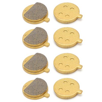 Respicefinem 4 Pairs Metal Based Electric Scooter Mountain Bike Disc Brake Pads Copper Alloy Strong and High Temperature Resistant Brake Parts