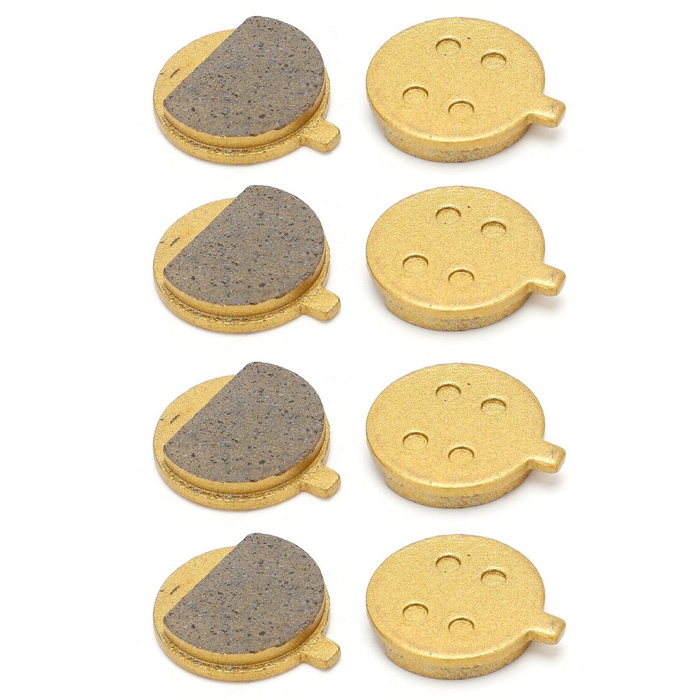 Respicefinem 4 Pairs Metal Based Electric Scooter Mountain Bike Disc Brake Pads Copper Alloy Strong and High Temperature Resistant Brake Parts