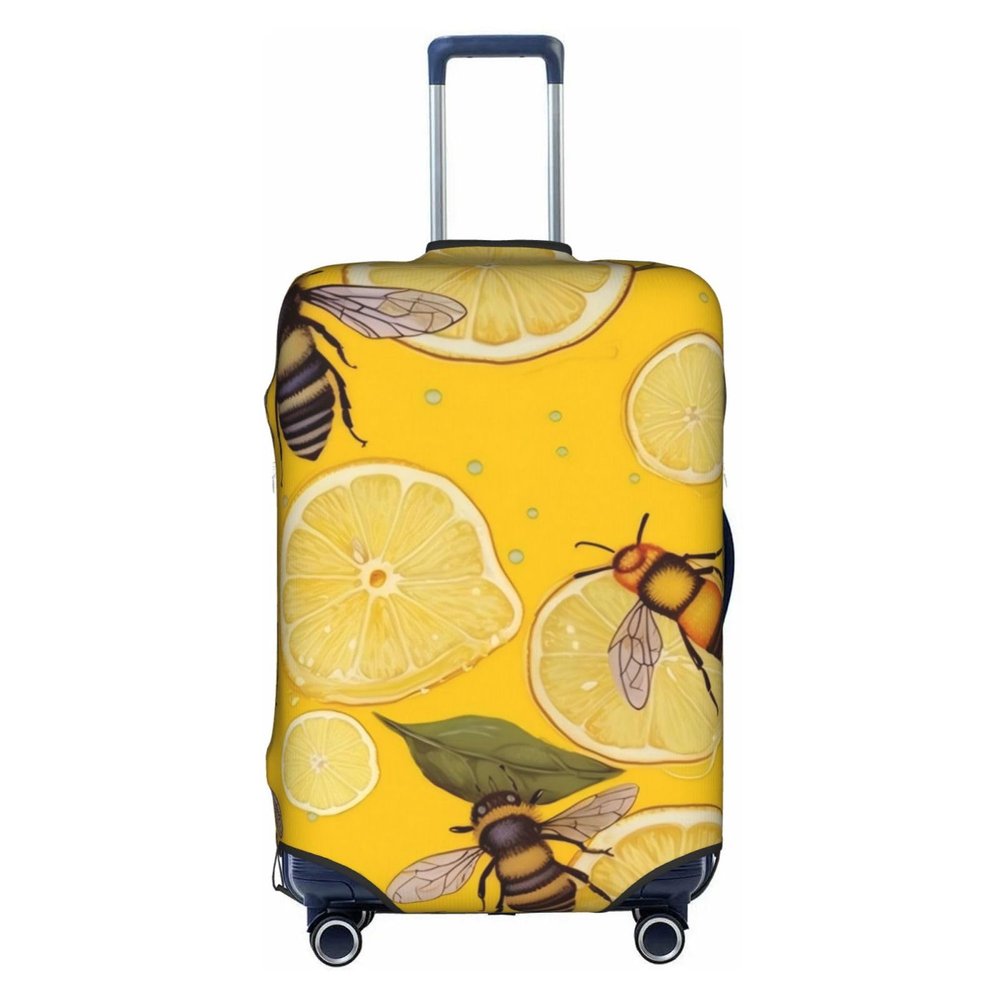 ZLYYXY Suitcase Cover Cute Yellow Lemon And Beetravel Luggage Cover Suitcase Protector Covers With Zip Washable For18in-32in Luggage