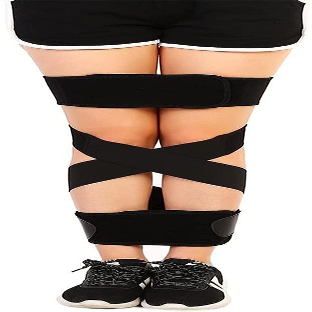 HUANGJUN Double Cross Straps Leg Correction Belt Band Posture Corrector,Adjustable O-Leg X-Leg Figure Belt, Brace Bands Knock, Knees Valgus Deformity Bow Legs, Black