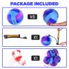 ELKCIP 6 Pack Volleyballs Official Size 5, Soft Bulk Recreational Volley Balls with Pump and Net Bag for Indoor Outdoor Beach Pool Water Sand Game Training Match for Beginner Women, Purple Blue view 2