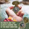 JaGely 24 Pcs Compass Bulk Gift Small Mini Pocket Compass with Hanging Rope for Military Camping Survival Outdoor Hiking Hunting Climbing(Army Green) view 4