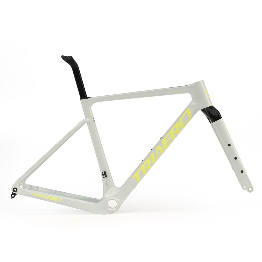 ICAN Graro Carbon Gravel Bike Frameset UCI and UDH Rear Hanger Bottom Bracket T47 49/52/54/56/58cm (Pearl White, 56cm)