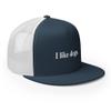 RIVEMUG I Like Dogs Flat Bill Trucker Hat High Crown Adjustable Cap Gift for Dog Lovers Navy/White view 4