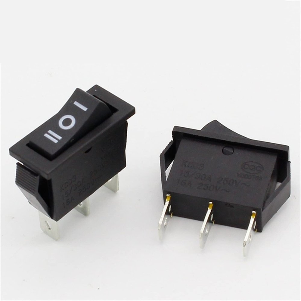 OQATNXUR 5Pcs AC 10A/250V 15A/125V 3 Pin SPDT ON-Off-ON 3 Position Boat Rocker Switch