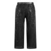 Agoky Kids Girls Sparkly Sequins Dance Pants Wide Leg Bell Bottoms Flared Trousers Hip Hop Jazz Disco Performance Costume Black D 6 Years view 2