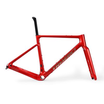 ICAN Graro Carbon Gravel Bike Frameset UCI and UDH Rear Hanger Bottom Bracket T47 49/52/54/56/58cm (Rosado, 49cm)