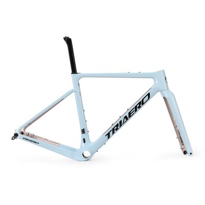 ICAN Graro Carbon Gravel Bike Frameset UCI and UDH Rear Hanger Bottom Bracket T47 49/52/54/56/58cm (Celeste, 54cm)