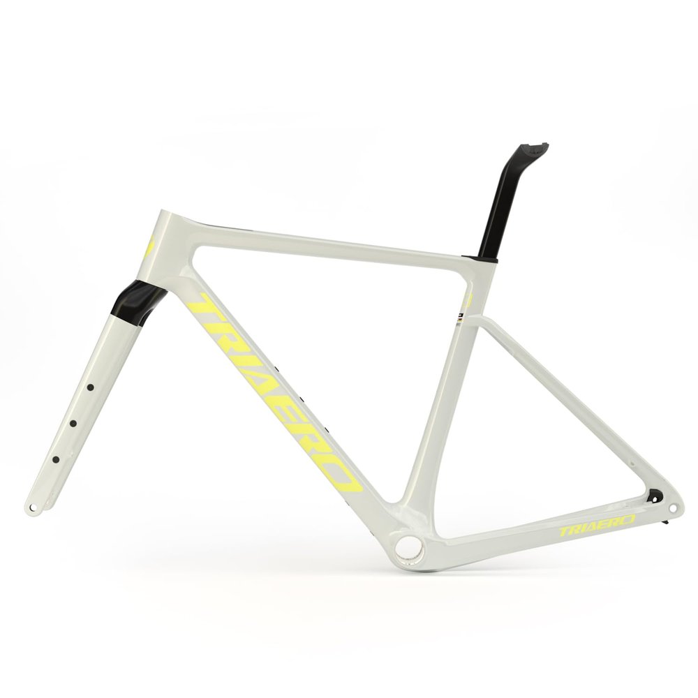 ICAN Graro Carbon Gravel Bike Frameset UCI and UDH Rear Hanger Bottom Bracket T47 49/52/54/56/58cm (Pearl White, 52cm)