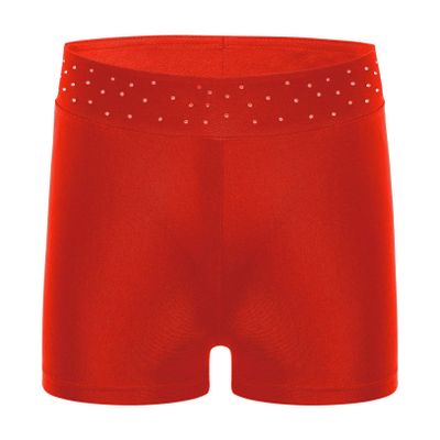 Freebily Girls Boy-Cut Slim Fit Yoga Cheer Volleyball Hot Shorts Low Rise Gymnastics Dance Running Booty Bottom Undershort Red C 16 Years