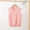 Sinleey Little Boys Girls V-Neck Sweater Vest Kids Sleeveless Crop Top Knit Cardigan Waistcoat School Uniform Dress Up Pink 7-8 Years view 2