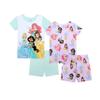 Disney Toddler/Little/Big Girls' Princess Pajama Set 4-Piece Cotton Sleepwear, Multi Princess, 2T view 1