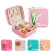 Cappaw Personalized Jewelry Organizer Box, Custom Jewelry Box, Customized Travel Jewelry Case with Birth Flower & Name, Personalized Gifts for Wedding, Birthday Anniversary, Mom view 1
