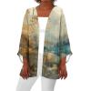 FQZWONG Del Dia De Hoy Relampago, My The Oversized Cardigans for Women Womens Spring Fashion 2025 Lightweight 3/4 Sleeve Tops Trendy Open Front Kimonos Beach Cover Ups (Gold,XL) view 1