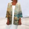 FQZWONG Del Dia De Hoy Relampago, My The Oversized Cardigans for Women Womens Spring Fashion 2025 Lightweight 3/4 Sleeve Tops Trendy Open Front Kimonos Beach Cover Ups (Gold,XL) view 2