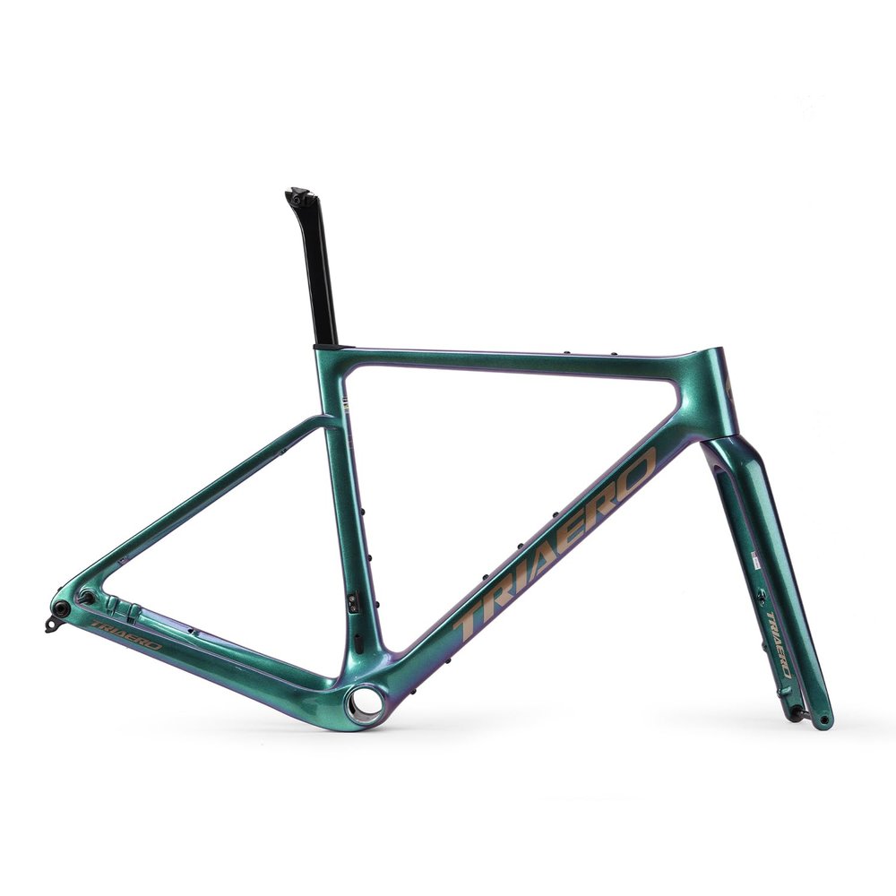 ICAN Graro Carbon Gravel Bike Frameset UCI and UDH Rear Hanger Bottom Bracket T47 49/52/54/56/58cm (Chameleon, 54cm)