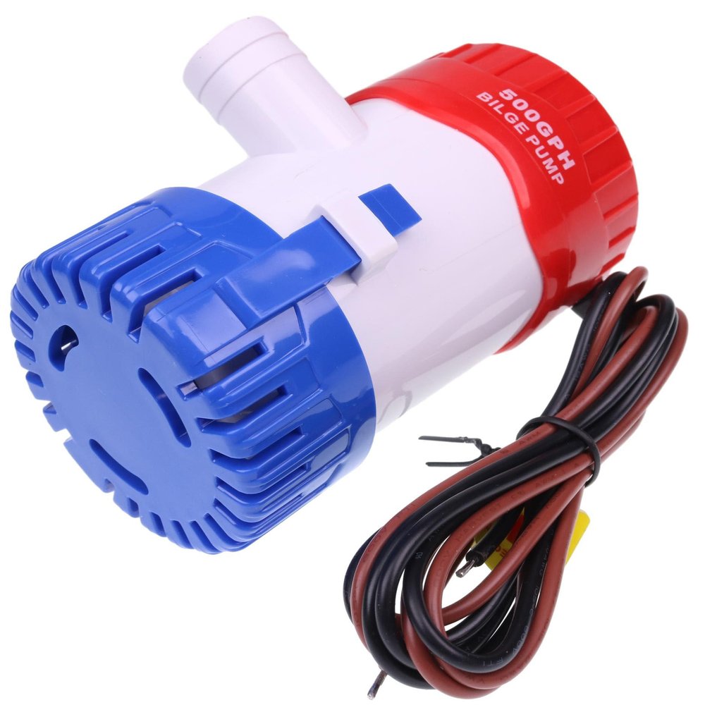 Czomoizc 25SA Bilge Pump 500 GPH Compatible With Marine 12V DC 1.8Amp 3.0AMP Fuse 19mm ID 3/4" Hose Submersible 25S