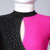 LiiYii Kids Girls Figure Ice Skating Jumpsuit Long Sleeves Gymnastics Leotards Bodysuit Full Body Dance Unitards Hot Pink&Black 10 Years view 4