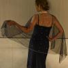 Muloo Elegant Black Tulle Shawl for Women Wedding Bride Female Dance Costume Bride Tulle Scarf for Formal Occasions, approx.50x160cm/19.69x62.99in view 2