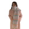 Muloo Women Scarf Winter Scarves Rainbow Tassels Scarf Classical Cashmere Feel Scarf Shawl Girl Outfit Outdoor Activity Scarf view 4