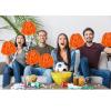 6 Pcs Orange Pom Poms Cheerleading Metallic Foil Orange Cheerleading Pom Poms with Plastic Handles Orange Pom Poms for Cheering in Sports Meet Competition Fields and Other Festive Occasions, 30 Grams view 4