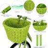 SVNR Bike Basket, Kids Bike Basket Front, Handwoven Bicycle Baskets for Boys and Girls, Children Bicycle Baskets with Spare Leather Straps and Bell, Easy Install and Detachable view 3