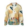 Dwrepo Rabbit in the Wilderness Sun Protection Hoodie Jacket Lightweight Zip Up Long Sleeve sun hoodie with Pockets, Medium, Black view 1