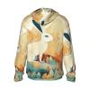 Dwrepo Rabbit in the Wilderness Sun Protection Hoodie Jacket Lightweight Zip Up Long Sleeve sun hoodie with Pockets, Medium, Black view 2