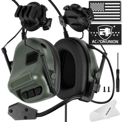 ACTIONUNION Tactical Headset for Airsoft Fast Helmet No Noise Reduction (OD)