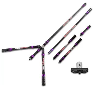 SHARROW Archery Balance Bar Set Compound Bow Stabilizer System Include Main Rod Side Rod Extend Rod Carbon Bow Role Rod Kit Recurve Bow and Compound Bow Accessory for Hunting (Purple)