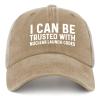 I Can Be Trusted with Nuclear Launches Codes Hat Men Trendy Country Hats for Mens Pigment Khaki Cycling Cap Low Profile Unique Gifts for Bakers view 1