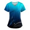NBXNZWF Size Scrub Top Lab Coats Women Medical Scrubs for Women Pink Scrub Top Scrubs for Women Nurses Tops with Pockets Womans Scrubs Scrubs Womens Scrub Tops Black with Design Purple Scrub, W-blue view 1