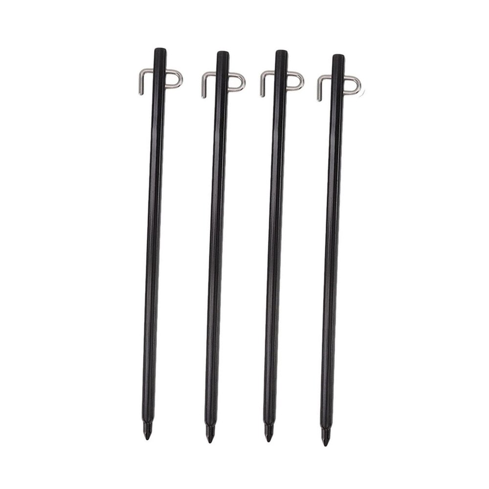 LOCADENCE 4Pcs Tent Stake, Aluminium Alloy High Strength Taper End Each Spike with a Hanging Hole and a Hange Tent Stake for Picnic Hiking