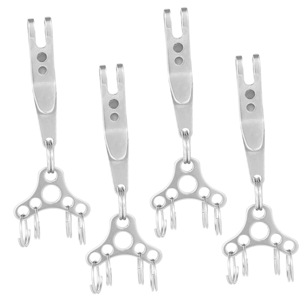 Balacoo 4pcs Suspended Straw Hat Buckle Key Rings Buckle Pocket Suspension Clip Keychains Buckle Locket Keychain Outdoor Clips Camping Tool Mini Clips Stainless Steel Carabiner Pocket Clip, Silver
