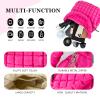 Quilted Puffer Tote Bag Large Crossbody Shoulder Bag with Zipper, Nylon Bubble Hobo Bags Travel Top Handle Handbag for Women, Oversized Padding Quilted Bag Soft Large Carryall Bag (RoseRed) view 3