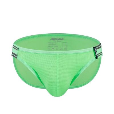 JOCKMAIL Men's Underwear Briefs Breathable Comfortable Mesh Underwear for Men (US, Alpha, Medium, Regular, Regular, Green)