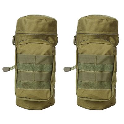 BudgetBundles US 1-2 Pack Tactical MOLLE PALS Modular Hydration Carrier H2O Water Bottle Pouch (Army Green,2 Pack)