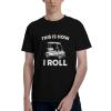 ETSDJ This is How I Roll Golf Cart T-Shirt Mens Short Sleeve T-Shirt Cotton Fashions Tee Shirt Black, X-Large view 2