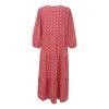 FQFGGYD Women's Plus Size Floral Dress Printed Puffy Sleeve V-Neck Bohemian Beach Dresses Casual Flowing Sundress Maxi Dress view 2