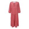 FQFGGYD Women's Plus Size Floral Dress Printed Puffy Sleeve V-Neck Bohemian Beach Dresses Casual Flowing Sundress Maxi Dress view 3