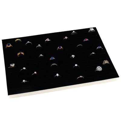 NUEAYMS Finger Rings Tray Accessory Foam Pads Showcase Countertop Display Jewelry Holder Foam Tray Inserts Liner Rings Organizer Jewelry Storage Tray, Black