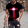 NineFit Basics Mens 3D Graphic Printed T Shirts Fashion Jesus Cross Short Sleeve Muscle Fit Tee Shirt Summer Casual Christian Religious Tops Hot Pink, Small view 2