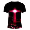 NineFit Basics Mens 3D Graphic Printed T Shirts Fashion Jesus Cross Short Sleeve Muscle Fit Tee Shirt Summer Casual Christian Religious Tops Hot Pink, Small view 4