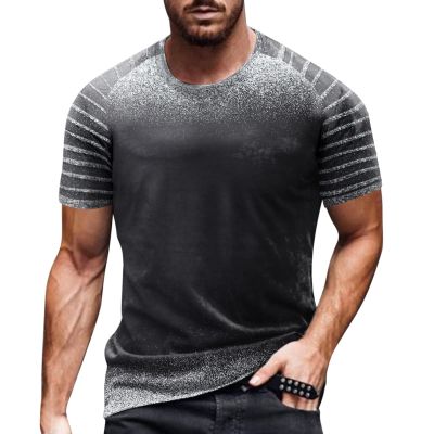 GOKKILRW Mens Summer Short Sleeve Shirts Round Neck Pullover Tops Raglan Pleated Colorblock Performance Stretchy Gym Workout Quick Dry Stylish Casual T Shirts Black