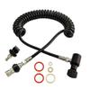Aopkeo Paintball Gun Marker Remote Hose Coiled Line Stainless Steel Quick Disconnect 138inches with Slide Check 1500psi Gauge (with Slide Check) view 1