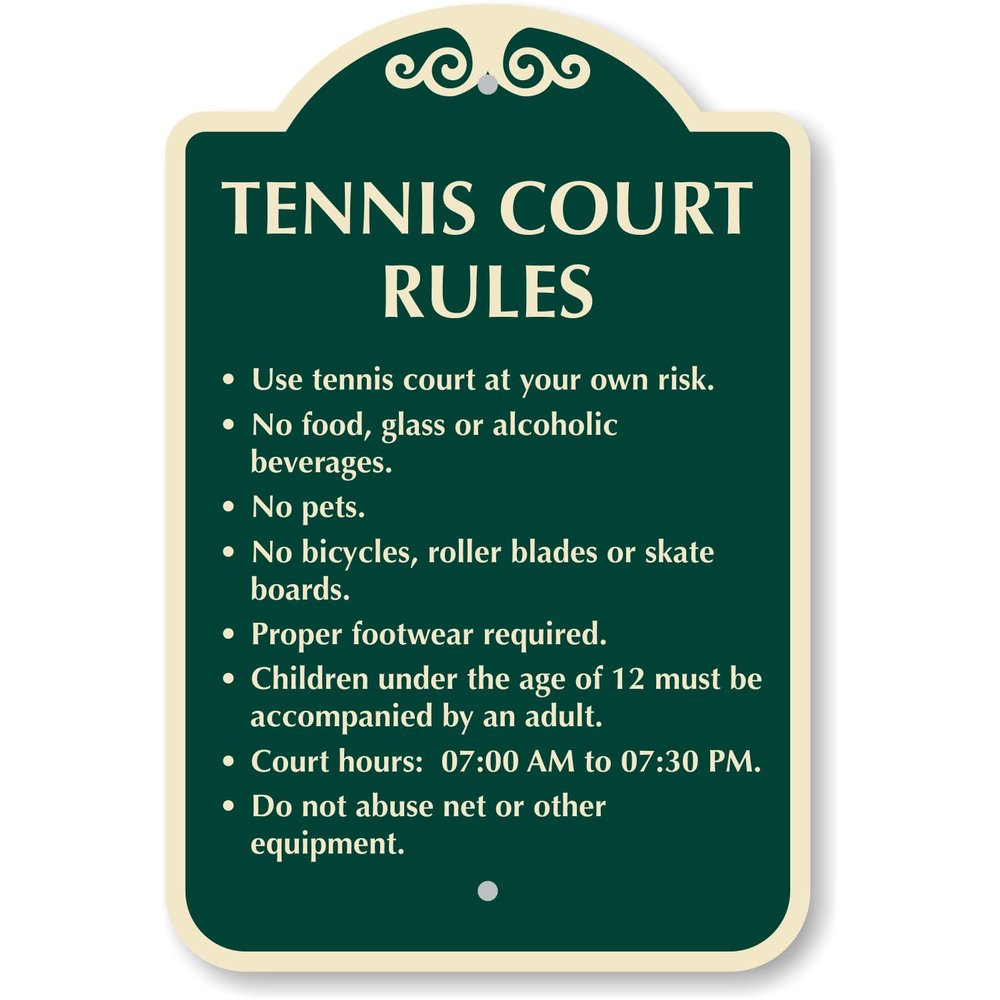 SmartSign Designer Custom Rules Sign for Indoor/Outdoor Playground, Tennis Court, Park, Gym, SPA, Laundry - 12" x 18", 120 mil Aluminum Composite (ACM), Reflective Option, Choose Color, Made in USA